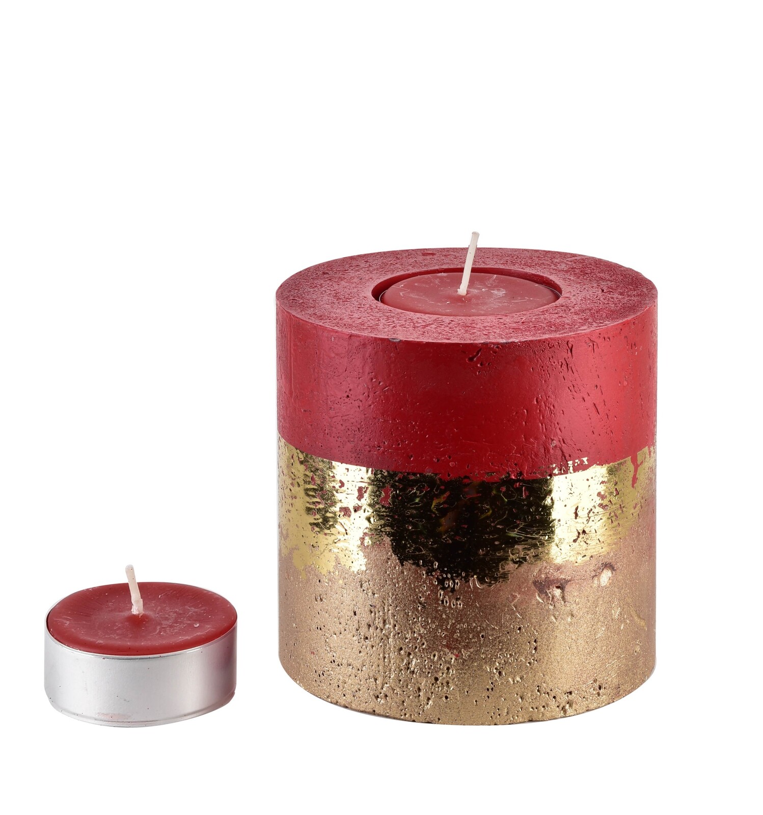 Vánoční svícen Ombre 12 cm červený