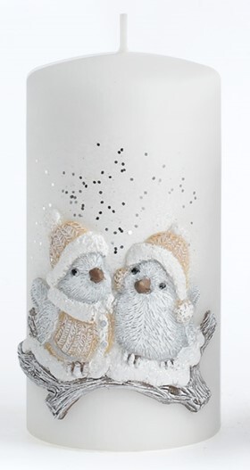 Vánoční svíčka Charles 14 cm bílá