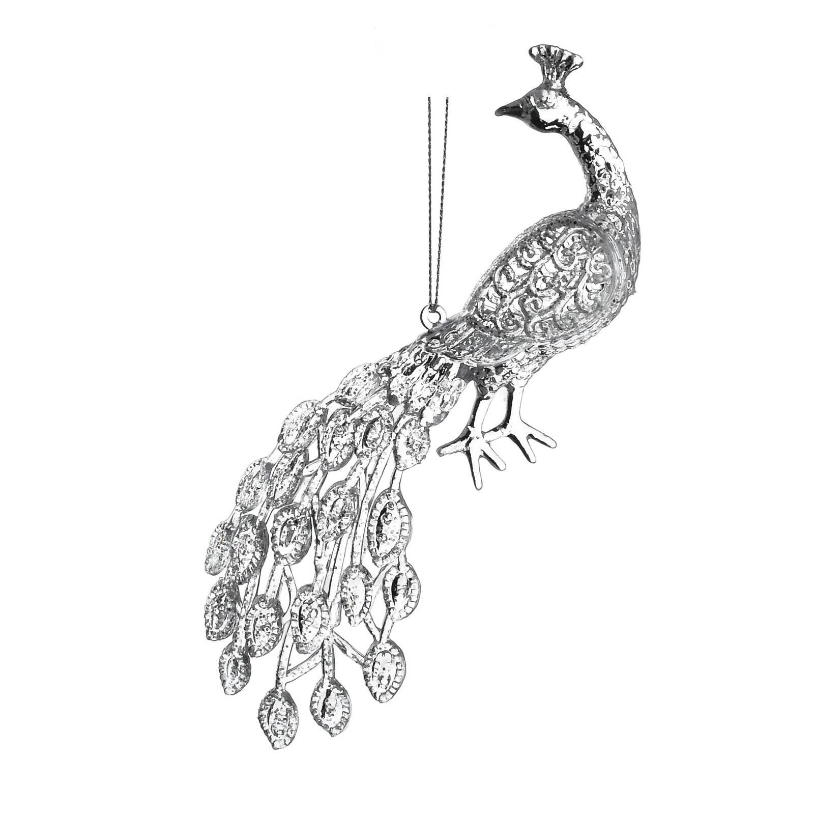 Vánoční závěsná ozdoba Santa Lila Páv stříbrná