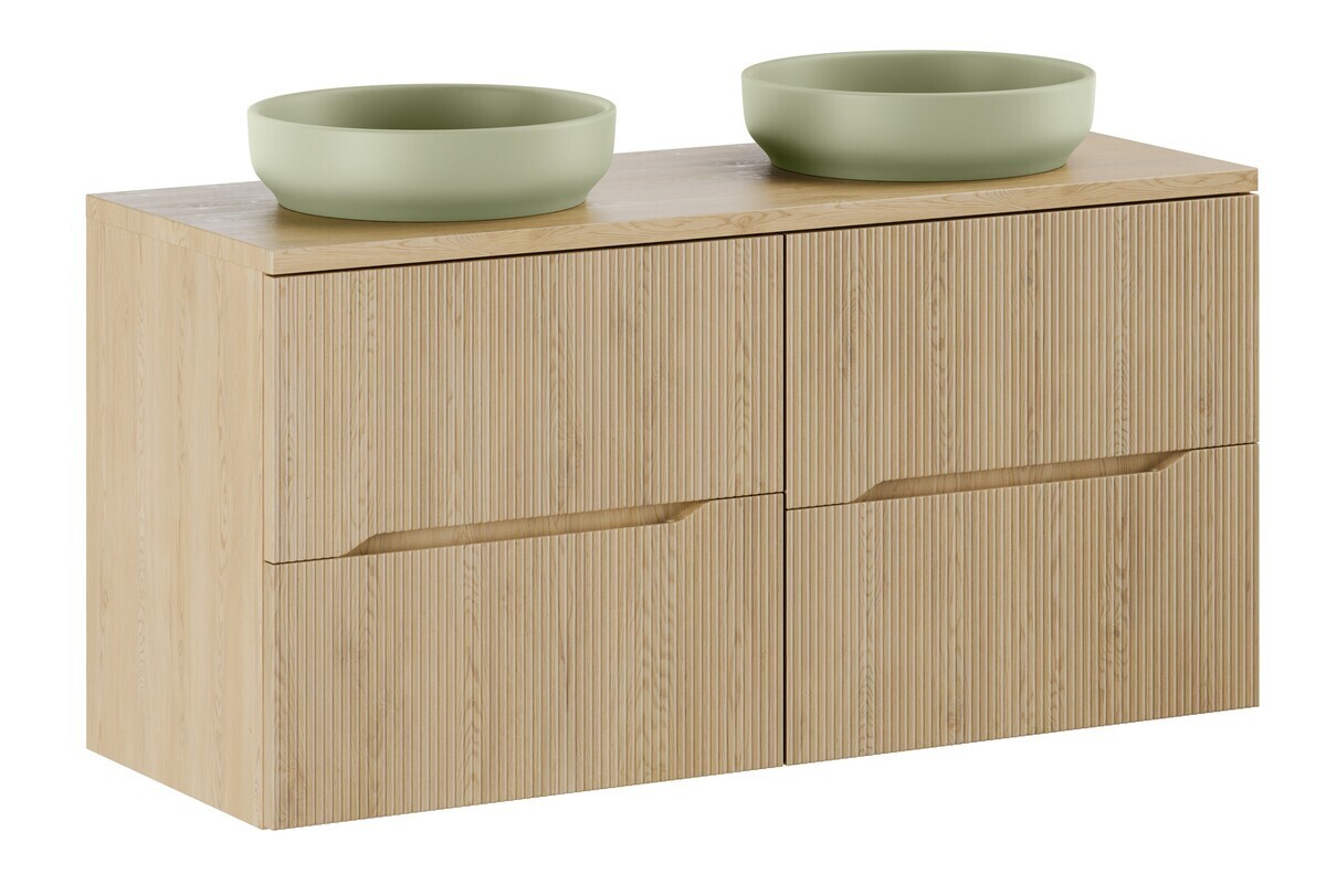 Závěsná skříňka Nordic River s umyvadlem 120 cm dub cremona