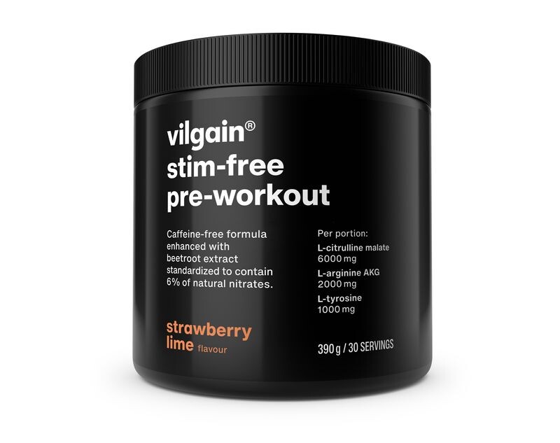 Vilgain Pre-Workout bez stimulantov 3.0 – Jahoda a limetka 390 g