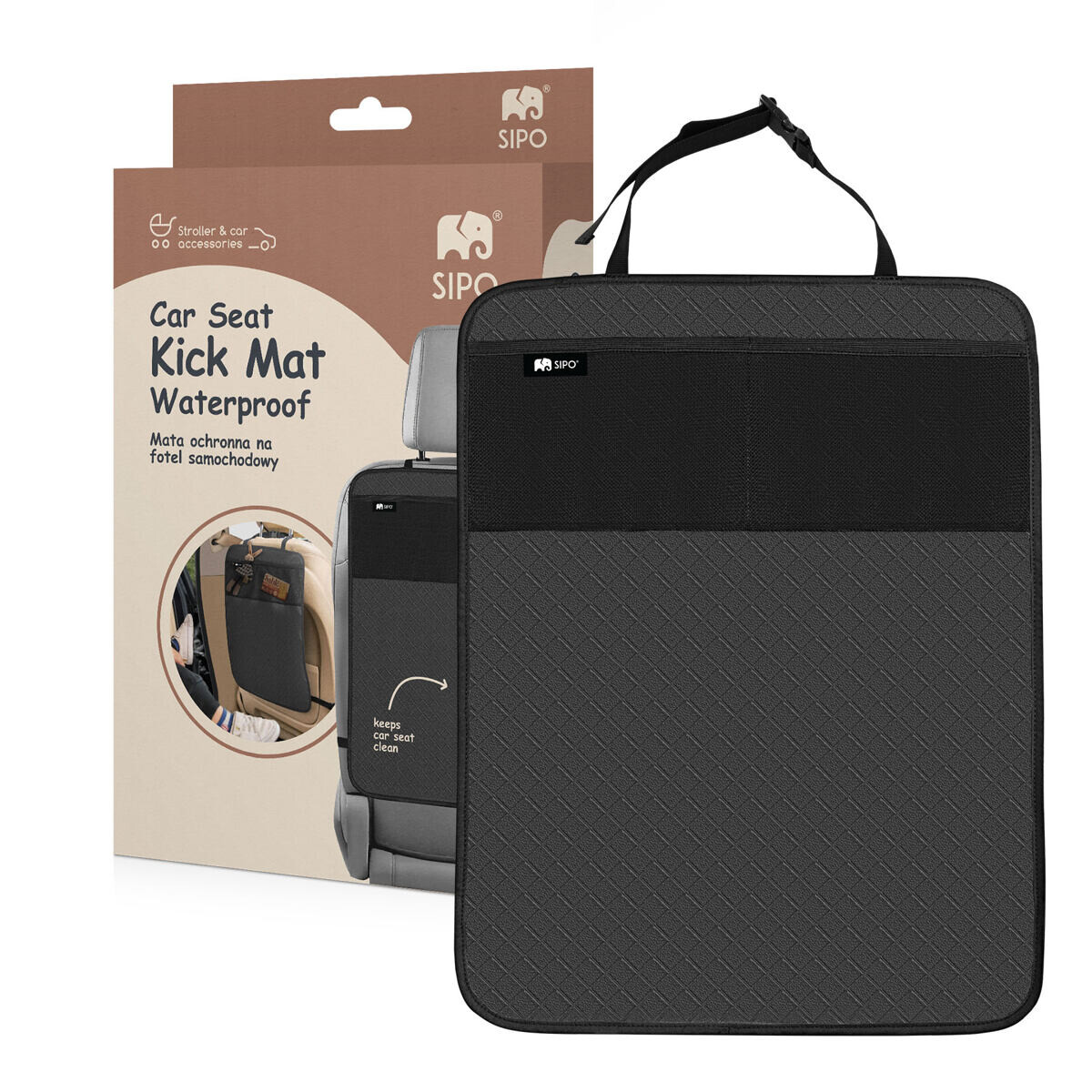 Sipo Ochrana na sedadlo-opierku vozidla/vreckár, vodeodolná, čierna