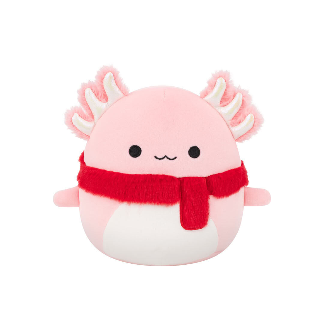SQUISHMALLOWS Ružový axolotl so šálom - Archie, 30 cm