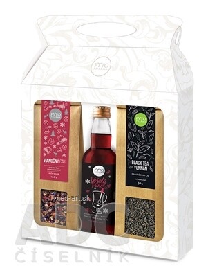 FYTOPHARMA, a.s. FYTO Darčeková kazeta Vianočný čaj sypaný 100 g + Black Tea Yunnan sypaný 50 g + Veselý punč 200 ml, 1x1 set
