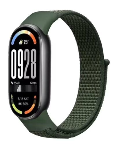 eses Nylonový remienok pre Xiaomi Smart Band 8, 9 a 10 - Zelený