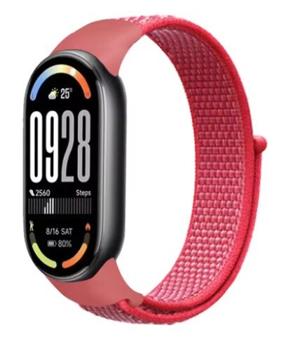 eses Nylonový remienok pre Xiaomi Smart Band 8, 9 a 10 - Červený