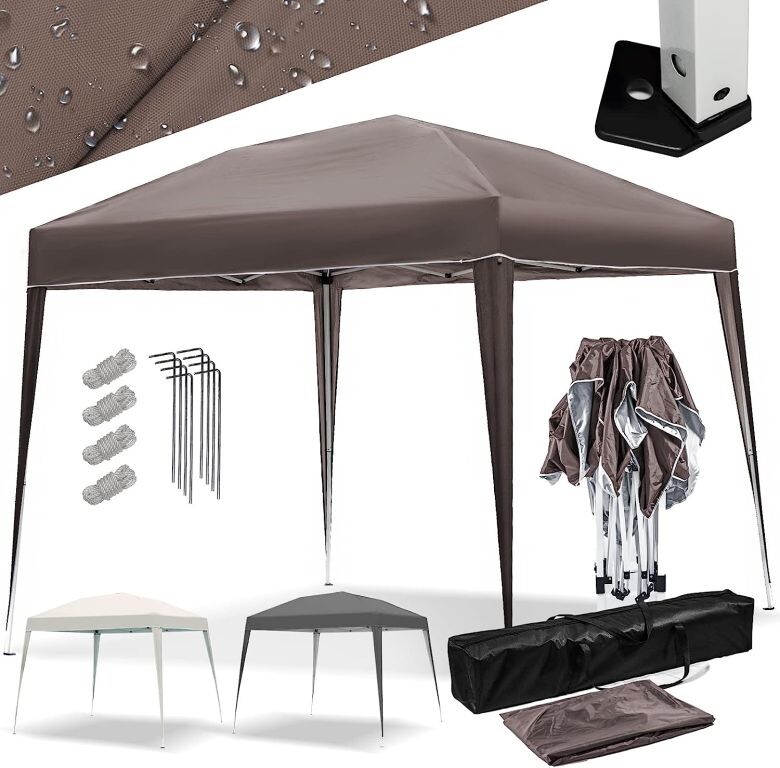 JAGO Záhradný párty stan, 3 x 3 m, hnedý