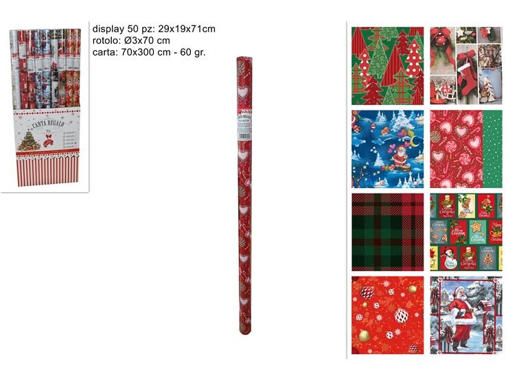MAKRO - Papier vianočný 70x300cm rôzne dekory