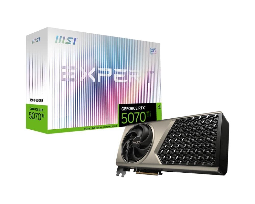 MSI VGA NVIDIA GeForce RTX 5070 Ti 16G EXPERT OC, RTX 5070 Ti, 16GB GDDR7, 3xDP, 1xHDMI