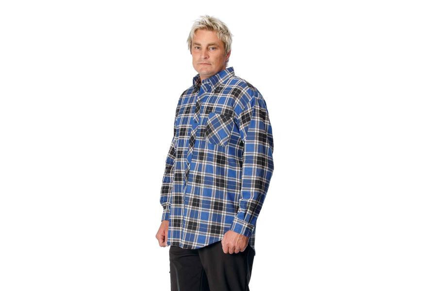 SATURN flanelová košeľa modrá M