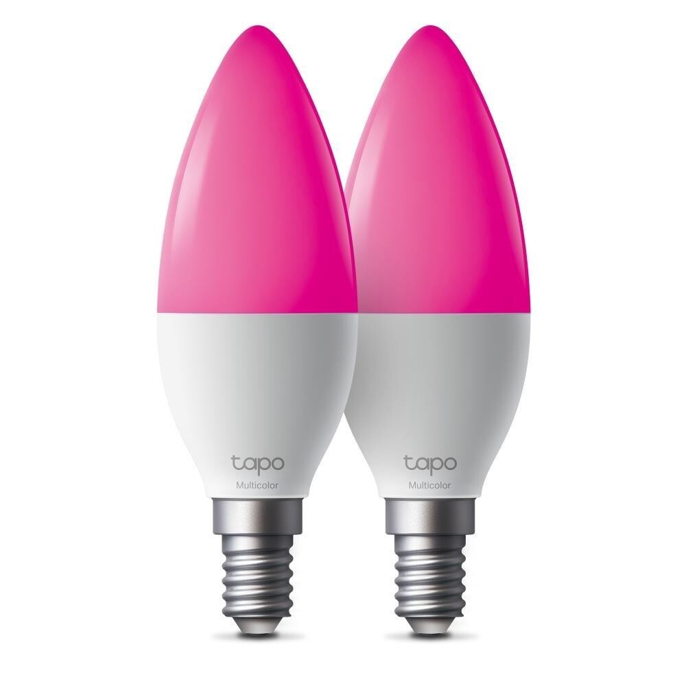 TP-Link Tapo L430C(2-pack) múdra WiFi stmievateľná LED žiarovka (farebná, 2500K-6500K, 470lm, 2, 4GHz, E14)