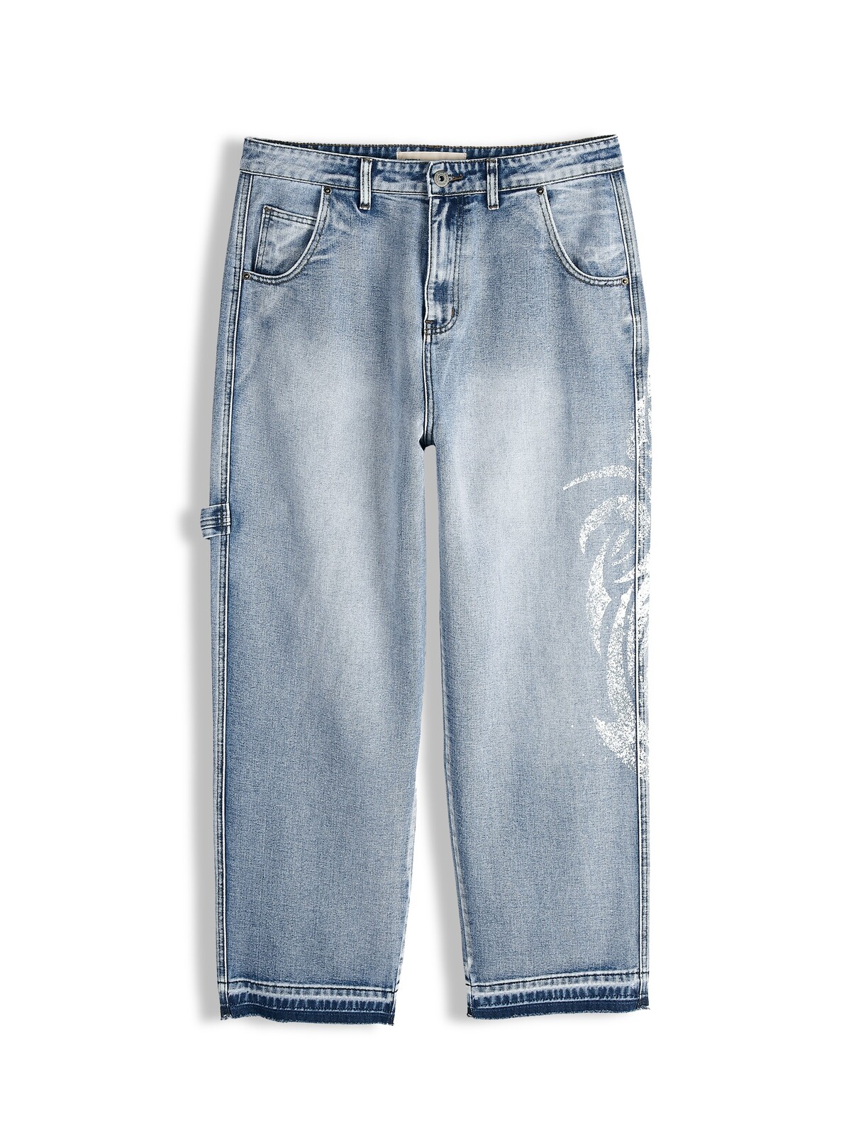 GATE Džínsy voľnejšieho strihu s potlačou