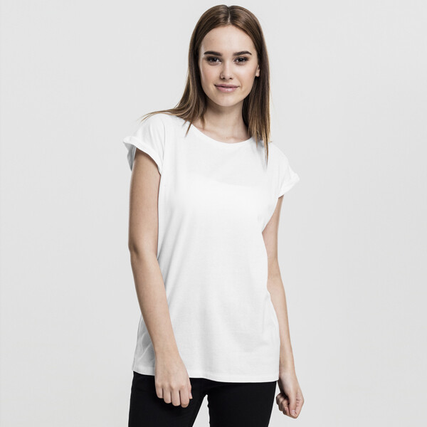Dámske tričko Urban Classics Ladies Extended Shoulder Tee white - XS