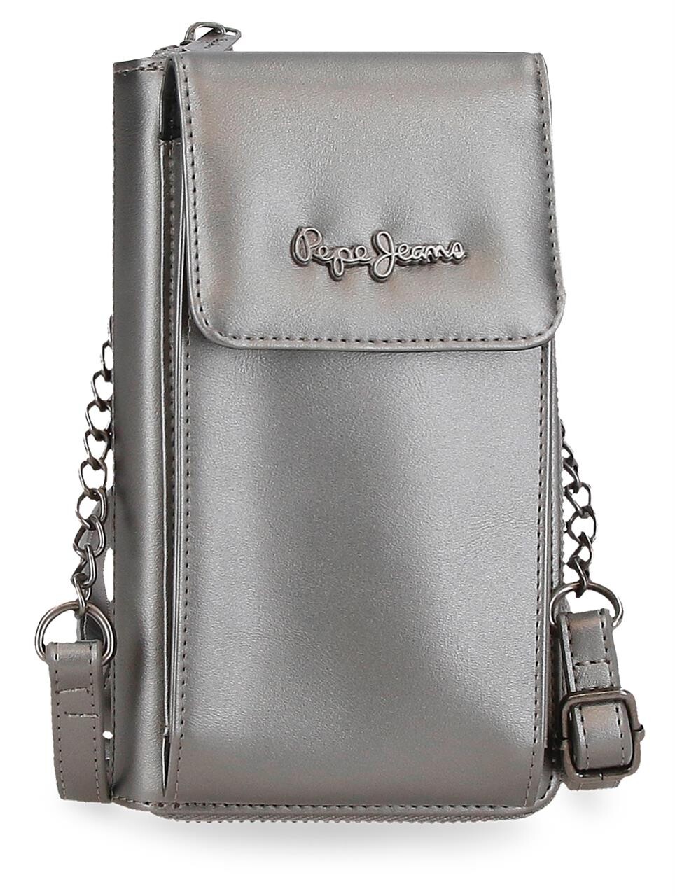 Crossbody taška na mobil s peňaženkou Pepe Jeans Ruby - antracitová