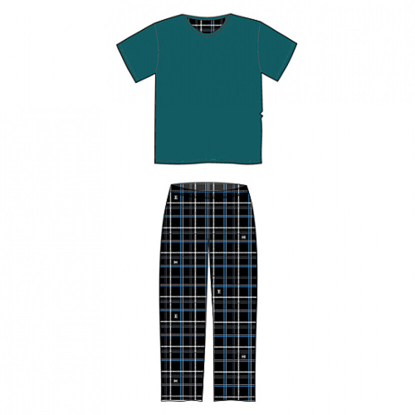 Pyžamo pánske Lonka Falkon dlhý rukáv - čierne-modré, M