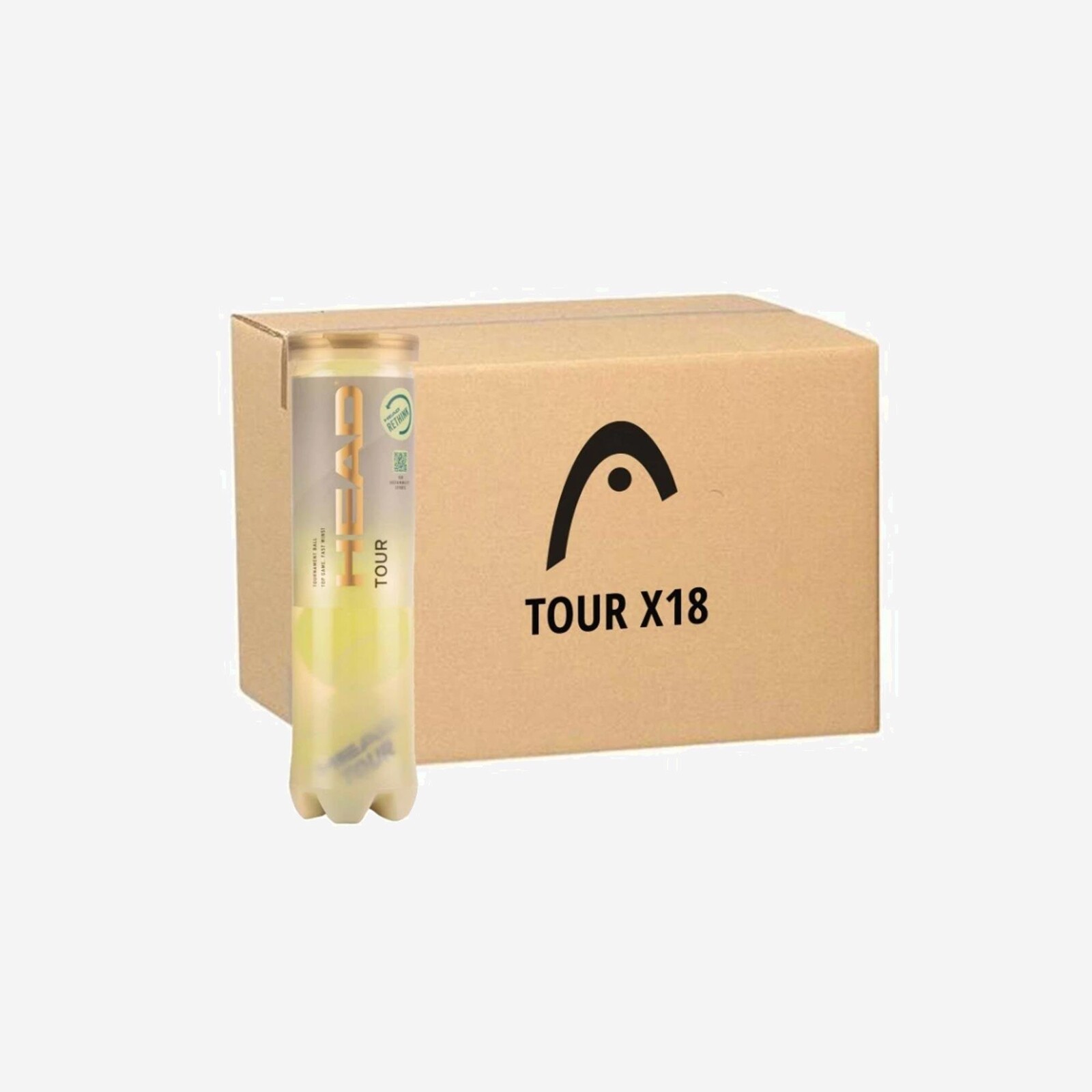 Tenisové univerzálne loptičky Tour 18x4 žlté