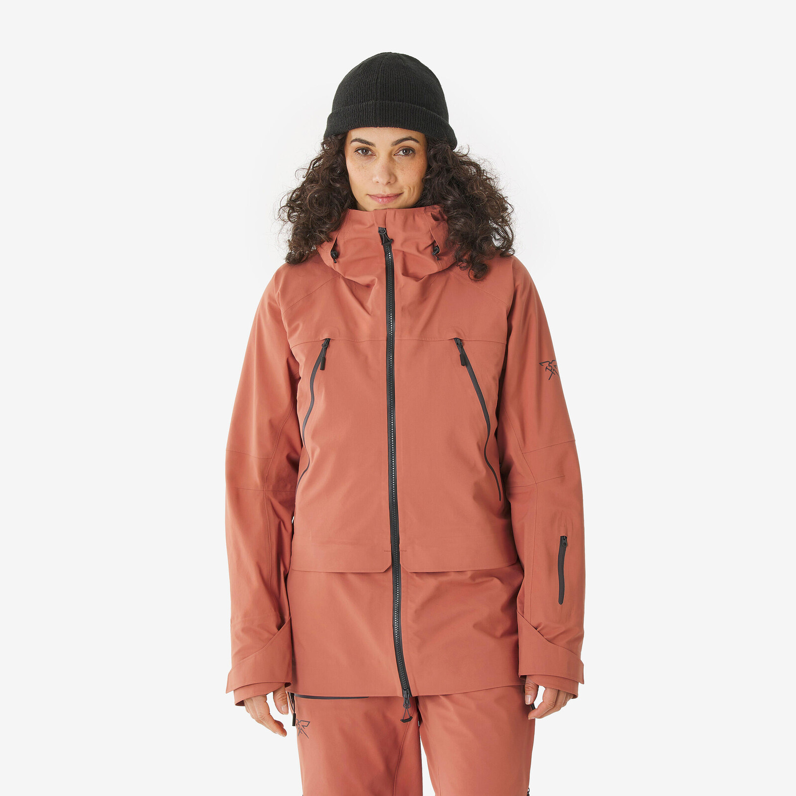 Dámska lyžiarska bunda na freeride FR900 hnedá