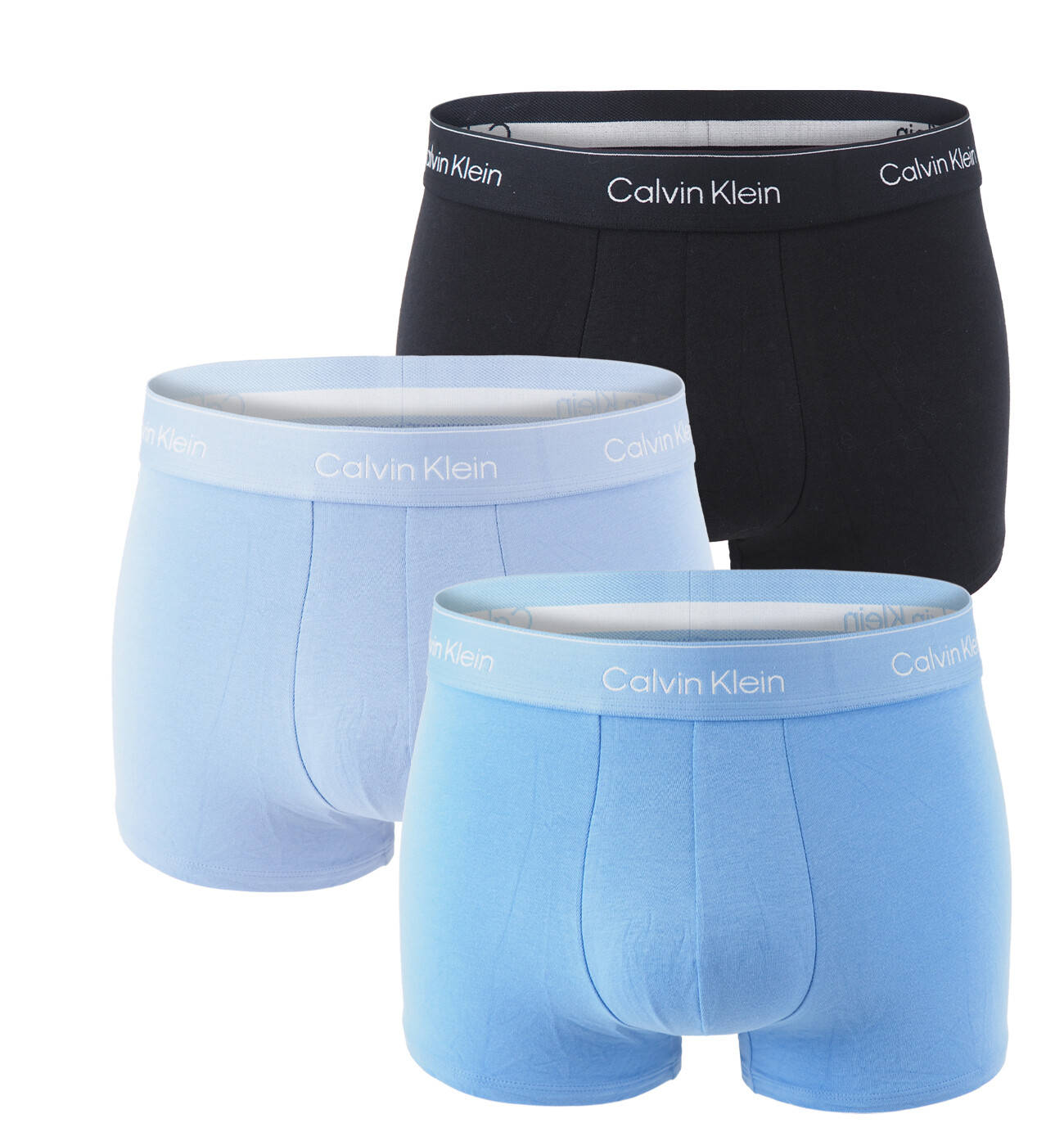Calvin Klein - boxerky 3PACK Icon cotton stretch black & arctic blue tones