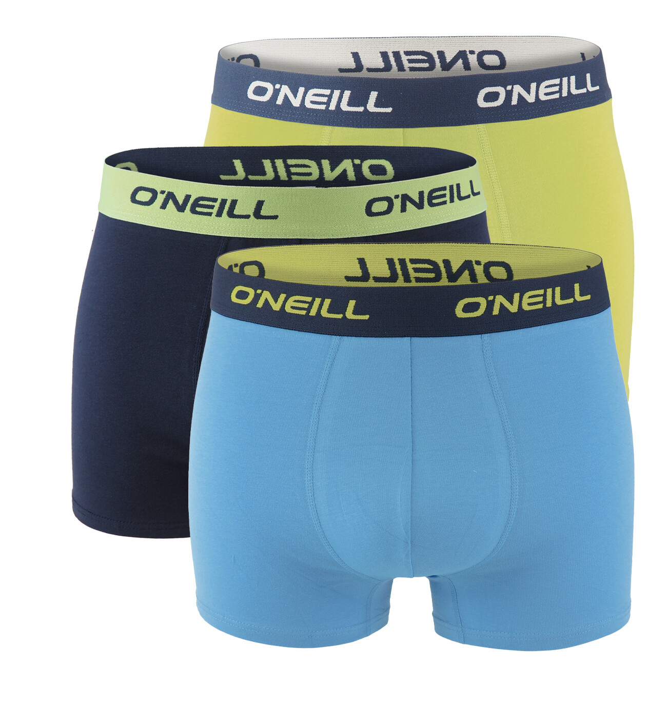 O'NEILL - boxerky 3PACK cotton stretch jade lime & alaskan blue combo