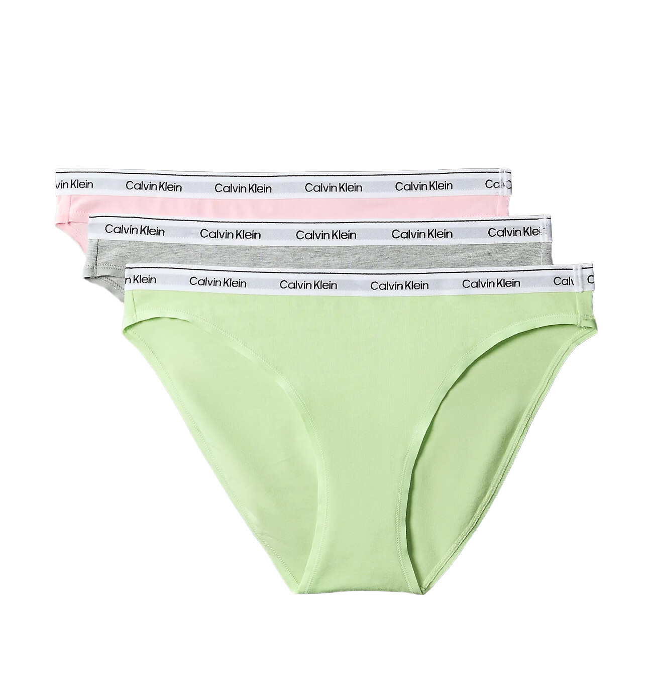 CALVIN KLEIN - nohavičky 3PACK Icon logo stretch cotton pink & high green color combo - limitovaná edícia