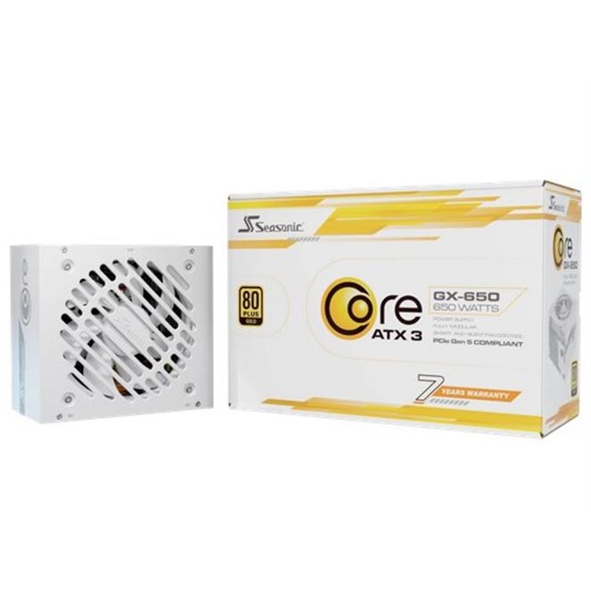 Seasonic CORE GX GOLD 650W V2 ATX 3.1, PCIe 5.1, modular, white SRP-CGX651-A5A32SF-W