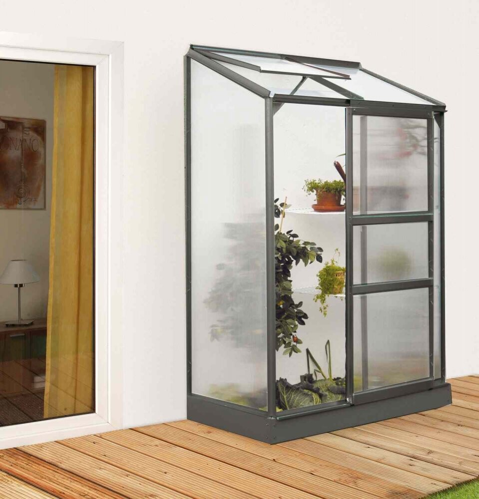 Skleník k stene IDA 900 čierny Dekorhome