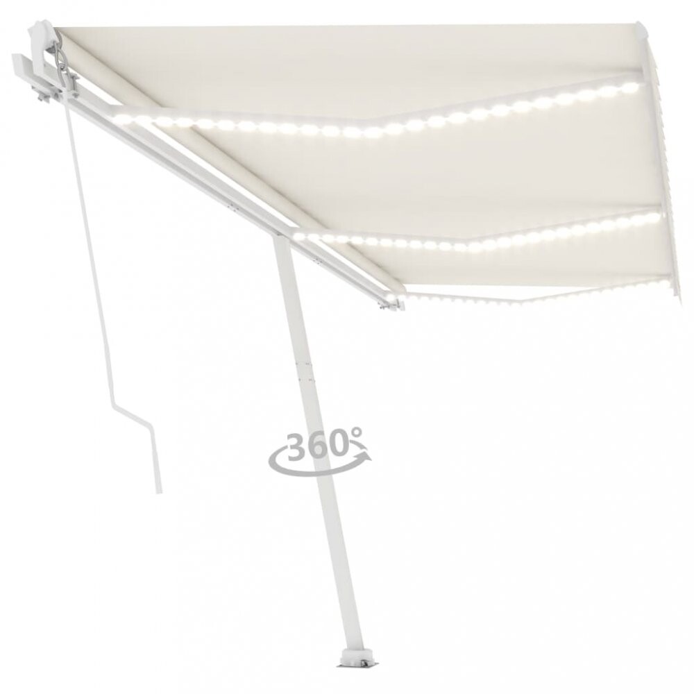 Ručne zaťahovacia markíza s LED svetlom 400x350 cm Dekorhome