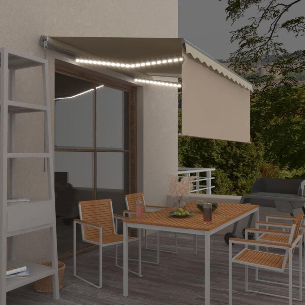 Ručne zaťahovacia markíza s roletou a LED 300x250 cm Dekorhome