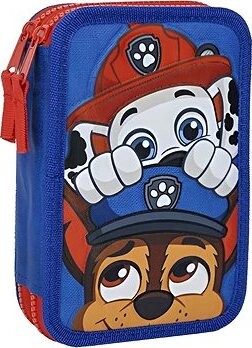 Dvojposchodový školský peračník Labková patrola modrý – vybavený