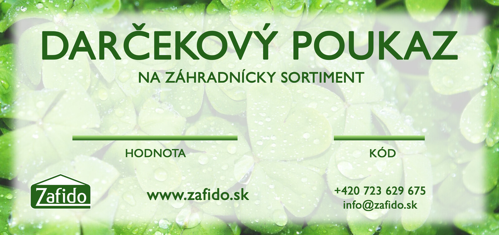 Zafido Darčekový poukaz v hodnote 20 €