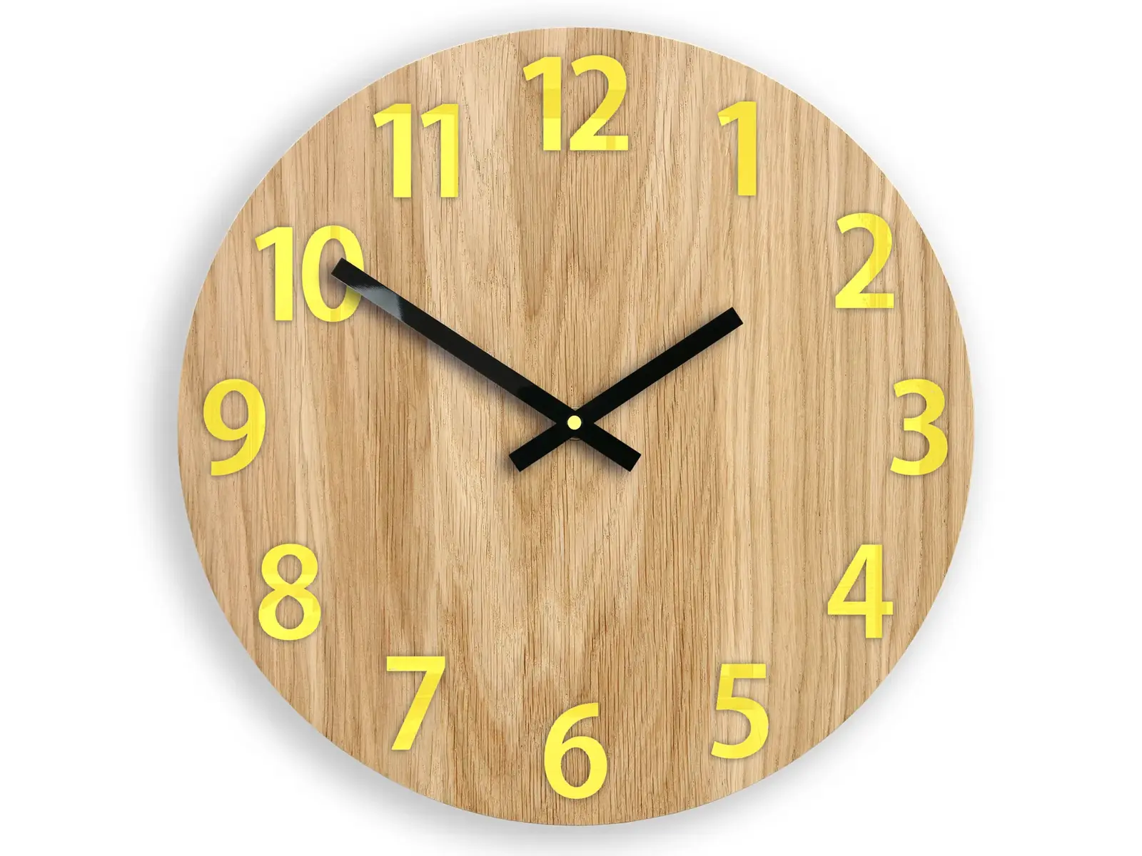 Dřevěné nástěnné hodiny Amadeus 33 cm žluté/bílé