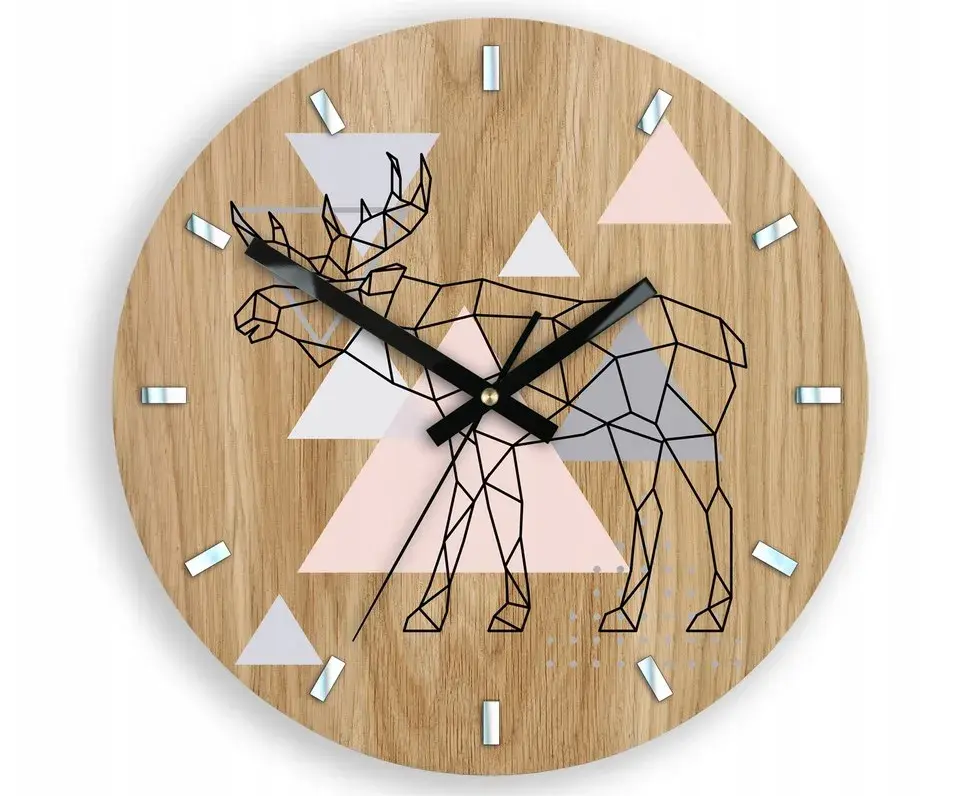 Dřevěné nástěnné hodiny Los 33 cm dub přírodní