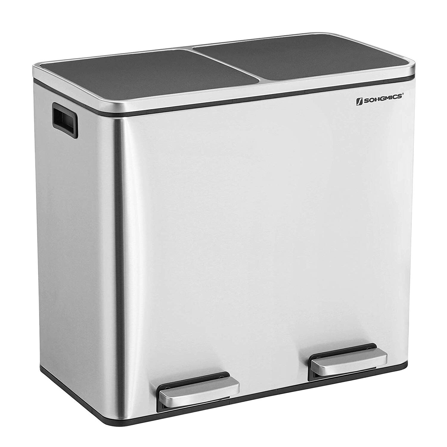 Odpadkový kôš 2 x 24 L strieborný