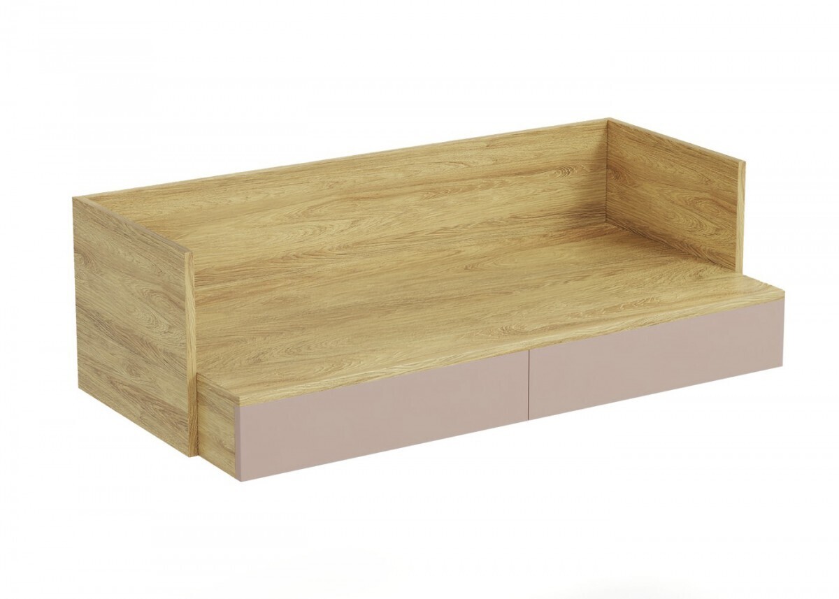 Písací stôl MOBIUS 2S dub hickory/stará ružová