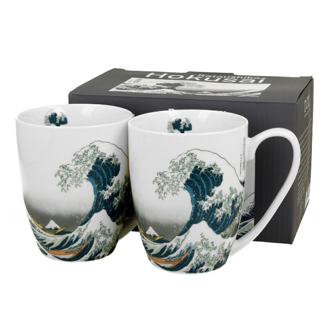 Sada 2 ks porcelánových hrnků Hokusai The Great Wave 350 ml vícebarevná