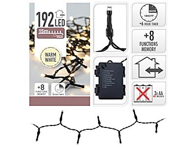 Vánoční světelný LED řetěz GINNA 15 m teplý bílý