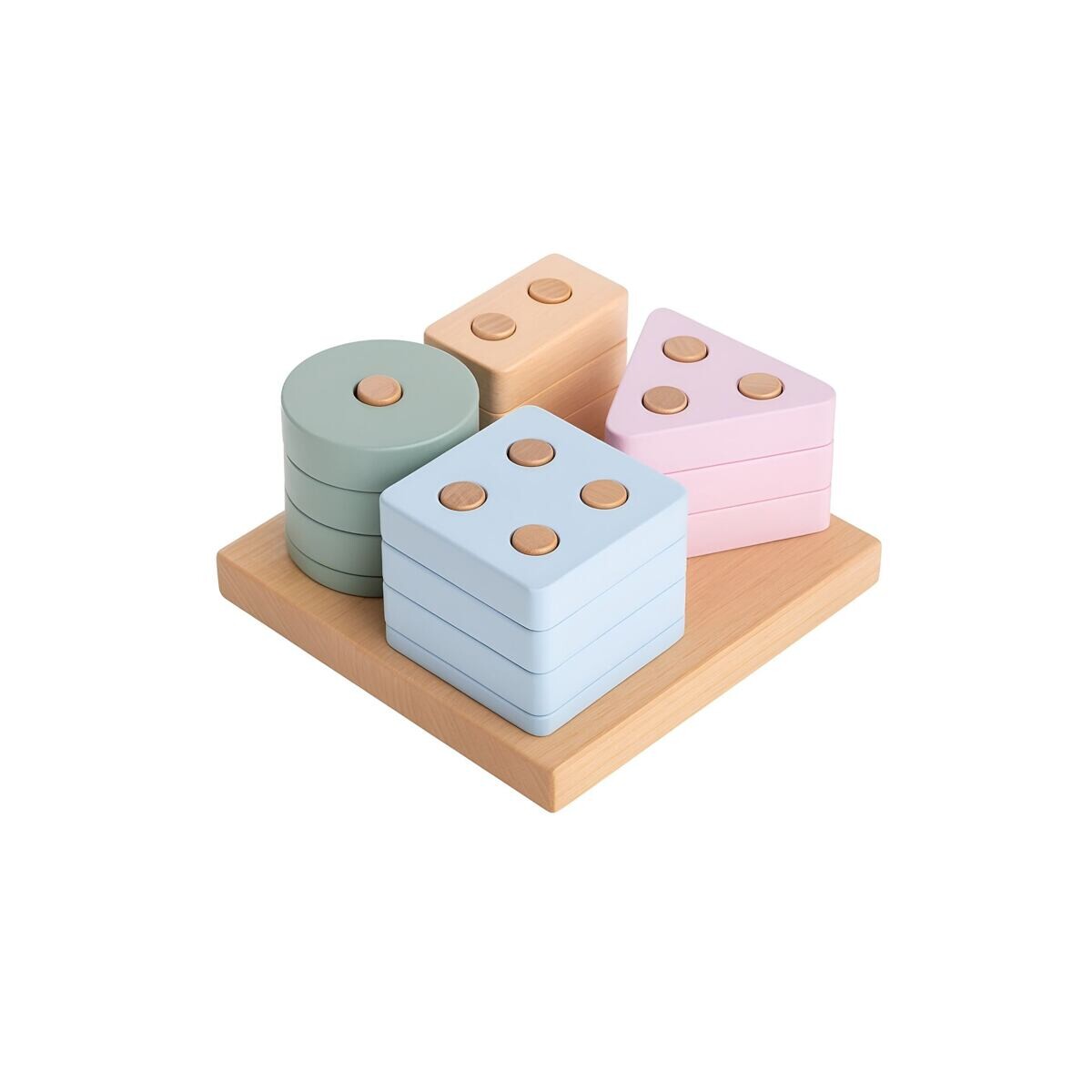 Cubika Pastel Triedíme tvary IV - drevená skladačka 17 dielov