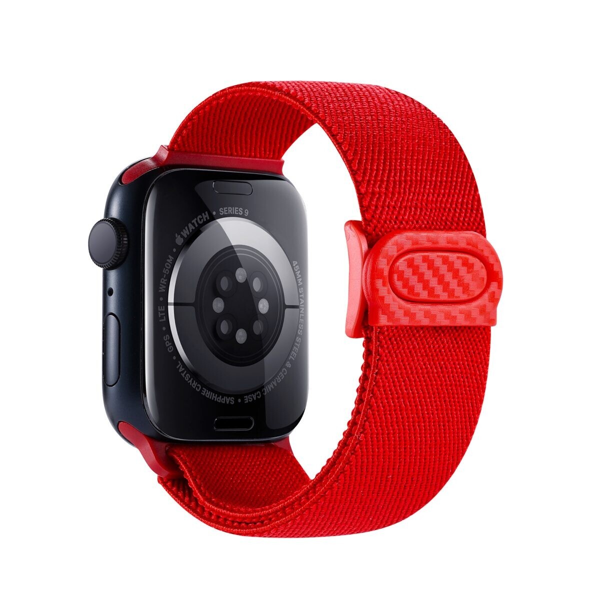 eses Nylonový elastický remínek pro Apple Watch - Červený 42mm, 44mm, 45mm, 49mm