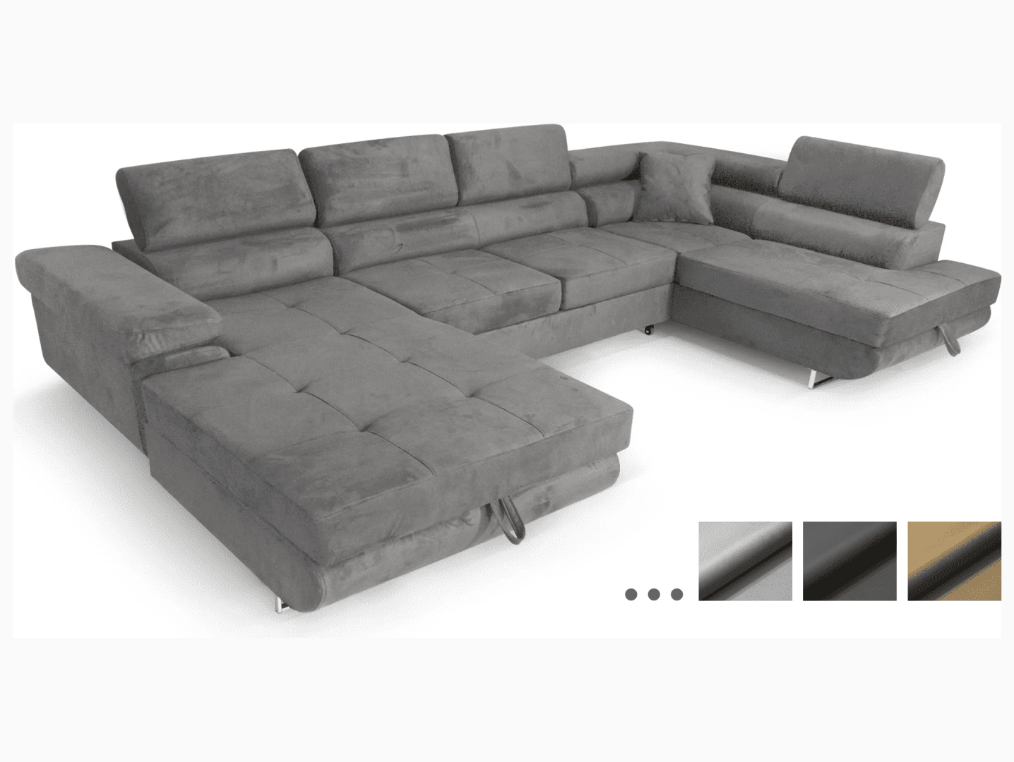 Sofiland ALLER U XXL pravá - vodoodpudivý poťah MONOLITH - celočalúnená sedačka so spaním a úložným priestorom