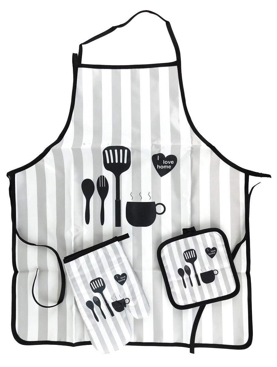 MAKRO - Chňapka sada 3ks, rukavica, podložka a zástera, HOME