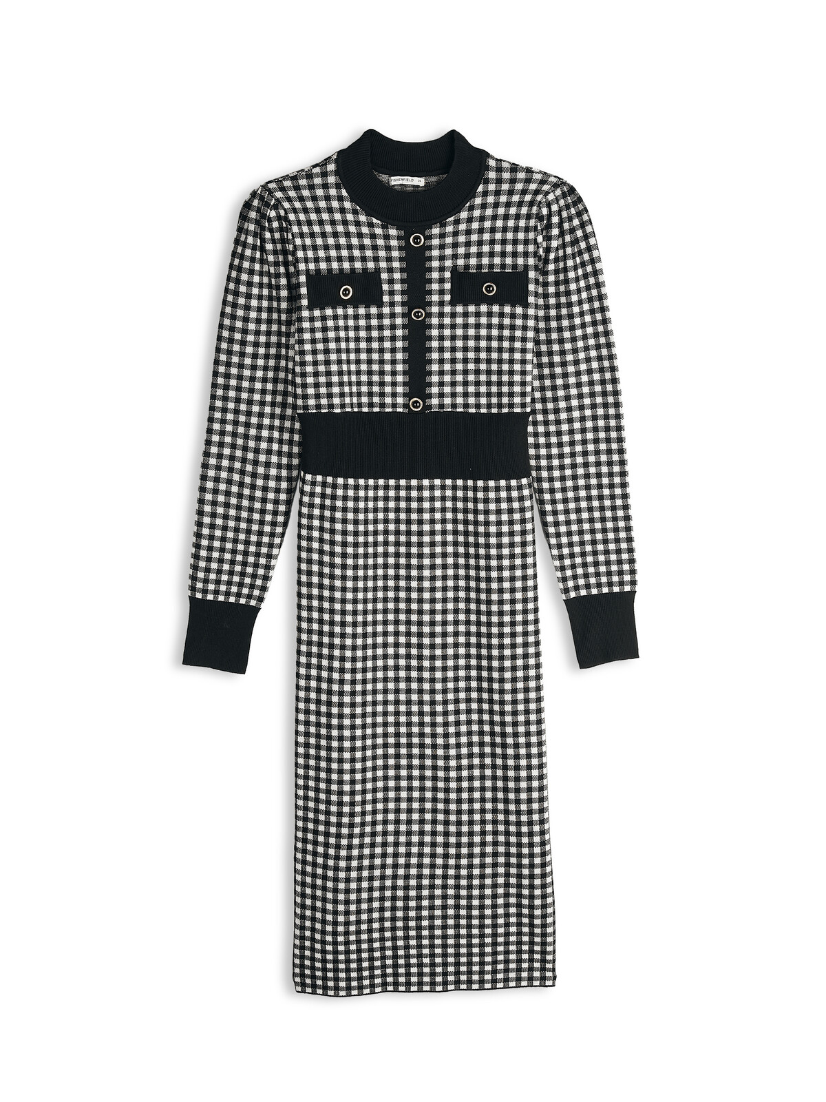 GATE Pletené kárované šaty