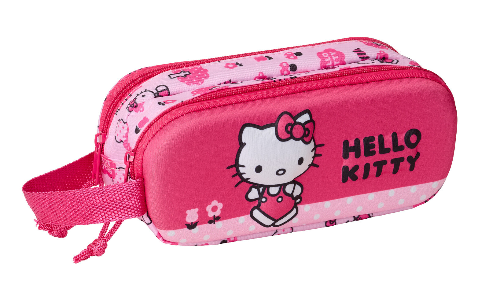 Disney Dvojkomorový 3D peračník Hello Kitty Safta - ružový