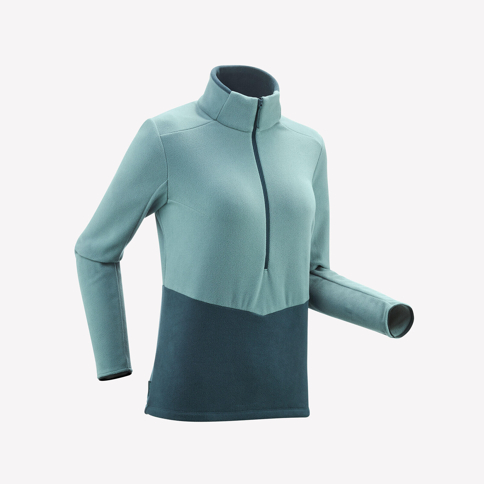 Dámska fleecová mikina MH500 1/2 zips zelená