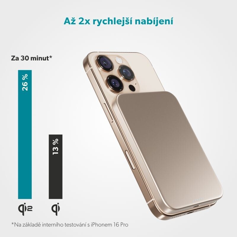 Epico UltraPack Qi2 Slim 5000mAh Alu Mag+ Wireless Power Bank EM51 - púštna titanová 9915112300004