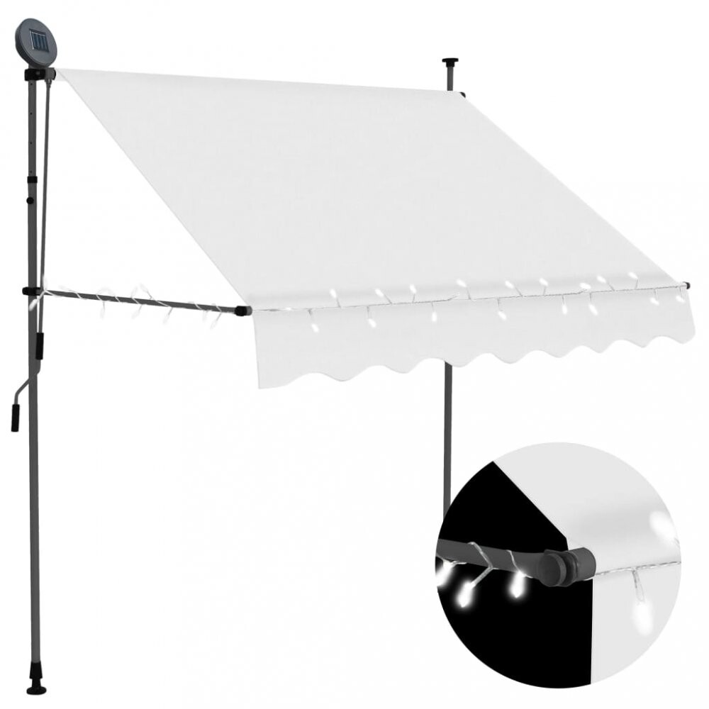 Ručne zaťahovacia markíza s LED svetlom 150x120 cm Dekorhome