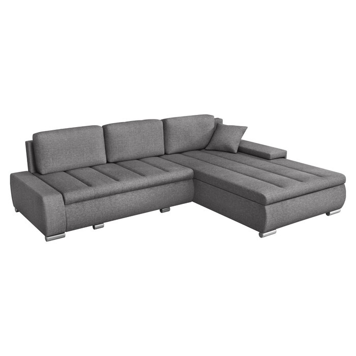KONDELA Toscania Roh L/P rohová sedačka s rozkladom a úložným priestorom sivá