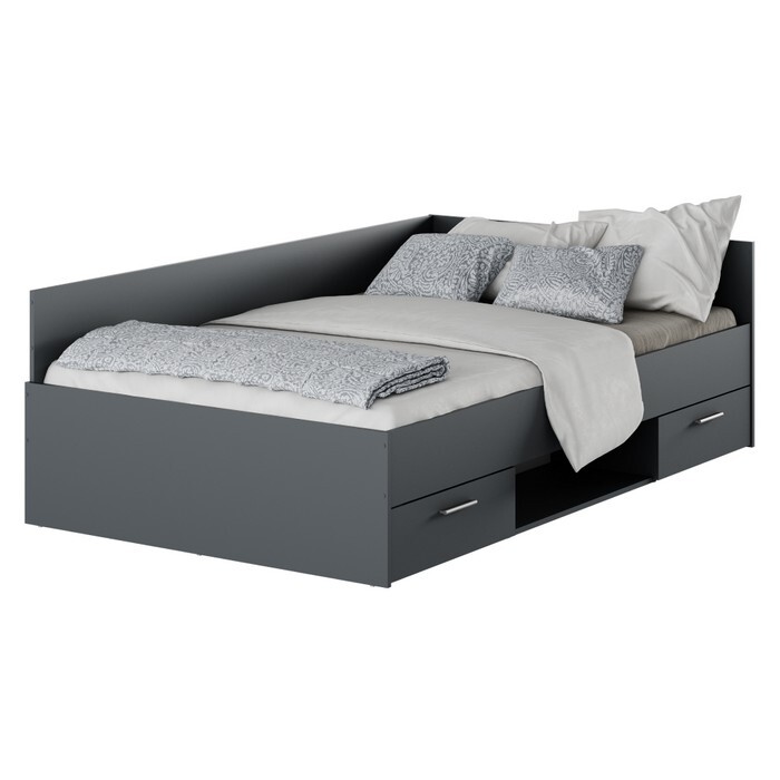 KONDELA Boat 120 posteľový rám s úložným priestorom grafit