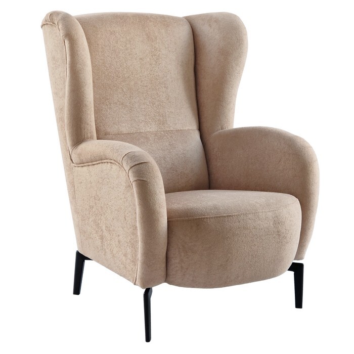 KONDELA Ramon kreslo (ušiak) staroružová / čierna