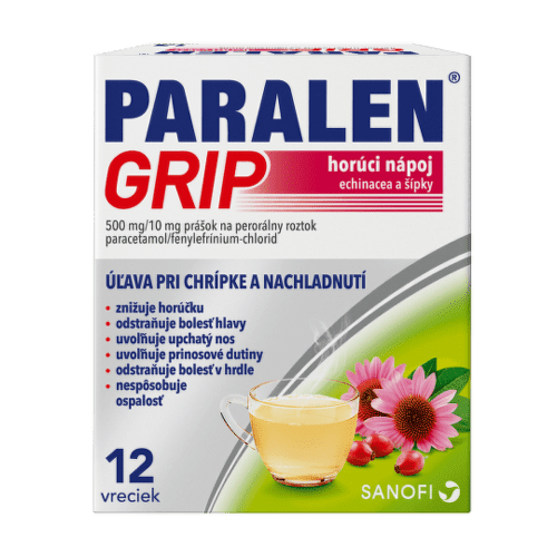 PARALEN Grip horúci nápoj echinacea a šípky 12 vrecúšok - balenie 2 ks