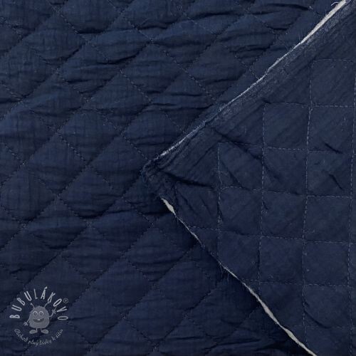 Dvojitá gázovina/mušelín QUILT navy